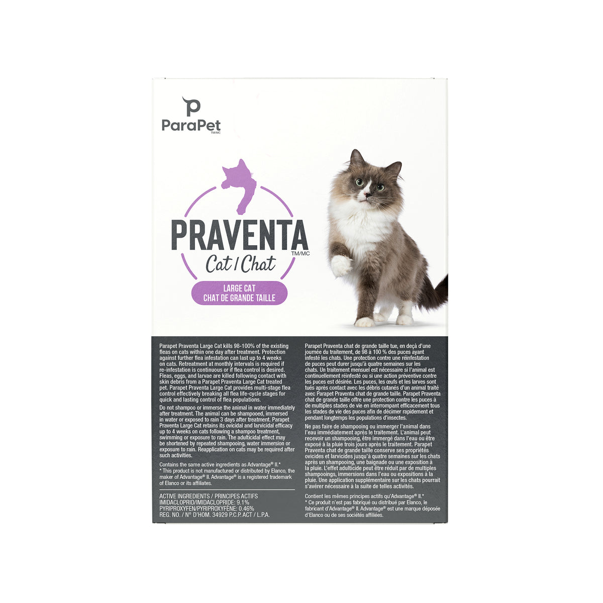 Traitement Parapet Praventa, chats de grande taille, 1 tube - La niche&amp;moi
