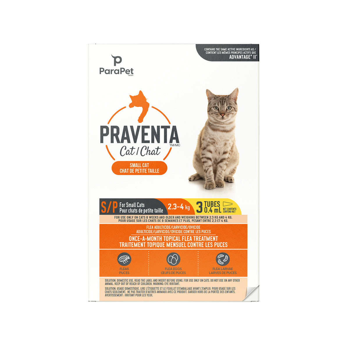 Traitement Parapet Praventa, chats de petite taille, 3 tubes - La niche&amp;moi