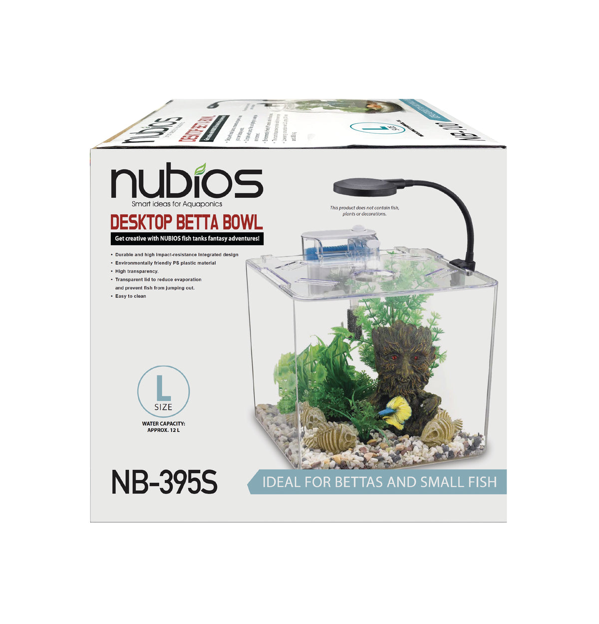 NUBIOS Aquarium Équipé à Betta Carré 3g - La niche&amp;moi