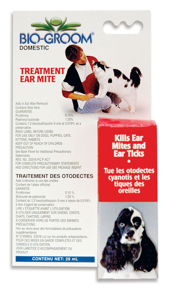 BIO-GROOM traitement contre les mites d'oreilles pour animaux 29ml