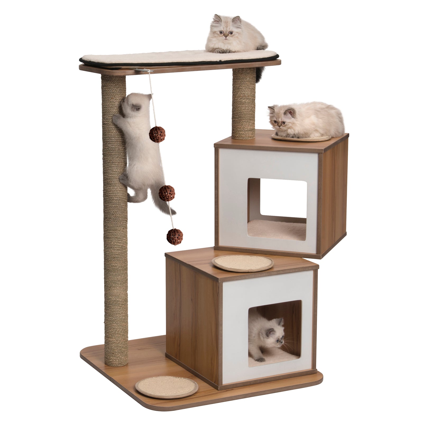 Meuble V-Double Vesper, noyer, 65 x 65 x 103,5 cm - La niche&moi