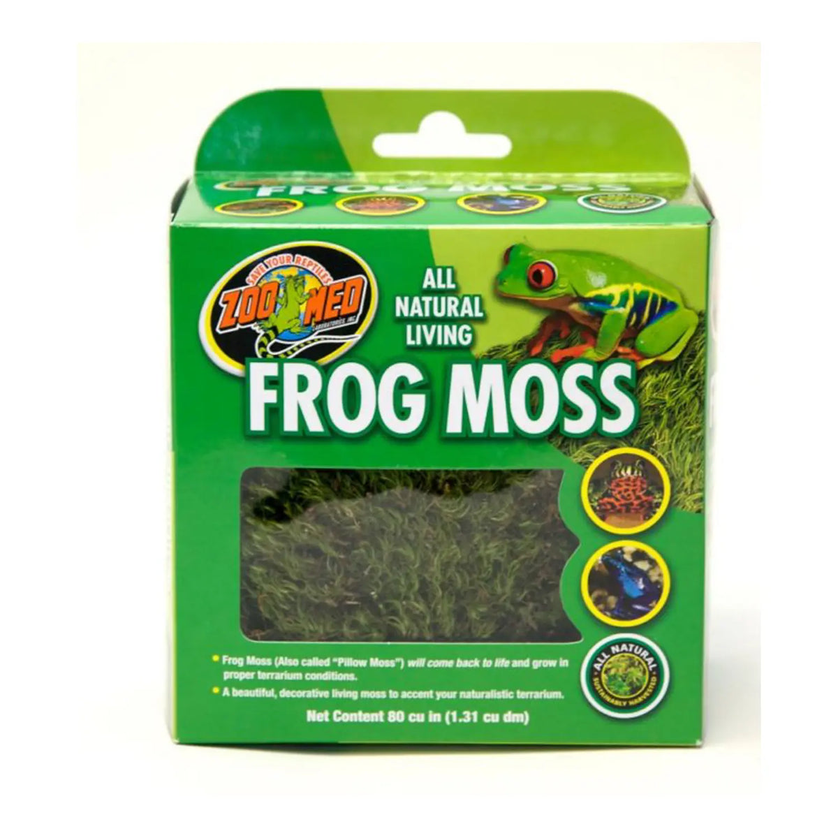 Zoo Med Mousse de grenouille entièrement naturelle - 80 pouces cubes - La niche&amp;moi