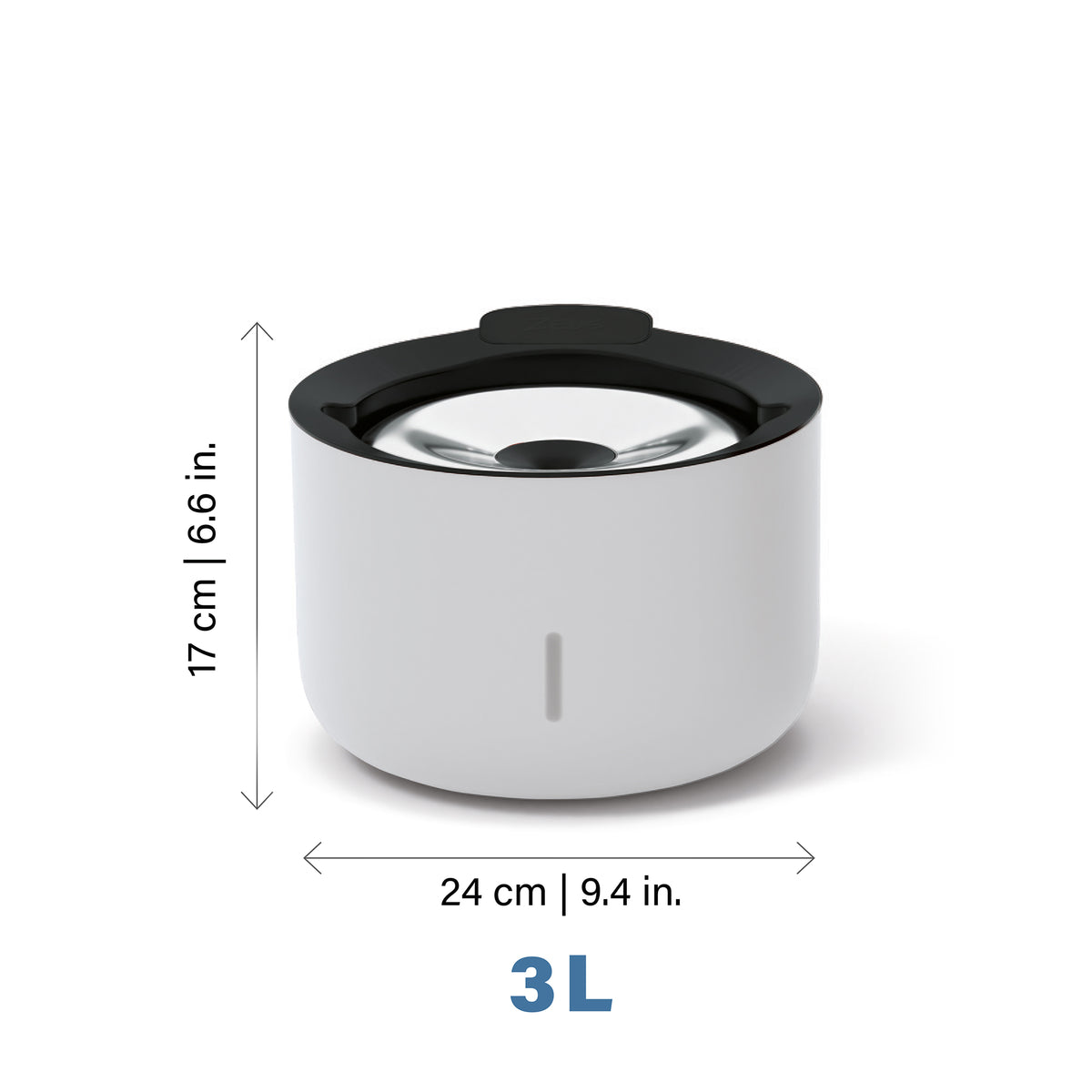 Abreuvoir Zeus Oasis, gris pâle, 3 L (100 oz liq.) - La niche&amp;moi