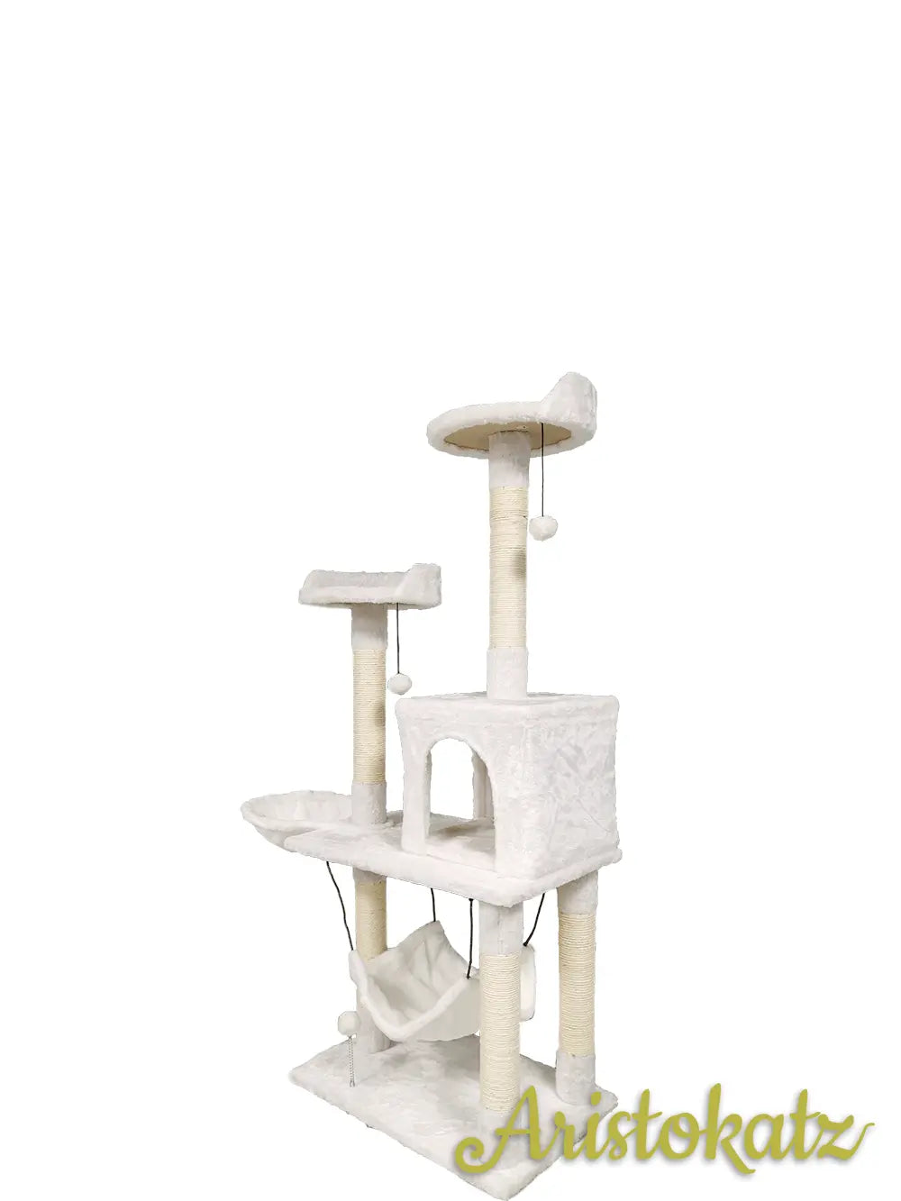 Aristokatz Arbre à chat 55″ (140 cm) Blanc - La niche&amp;moi