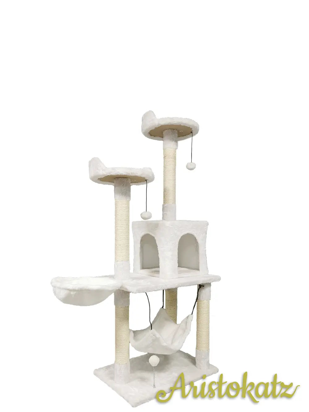 Aristokatz Arbre à chat 55″ (140 cm) Blanc - La niche&amp;moi