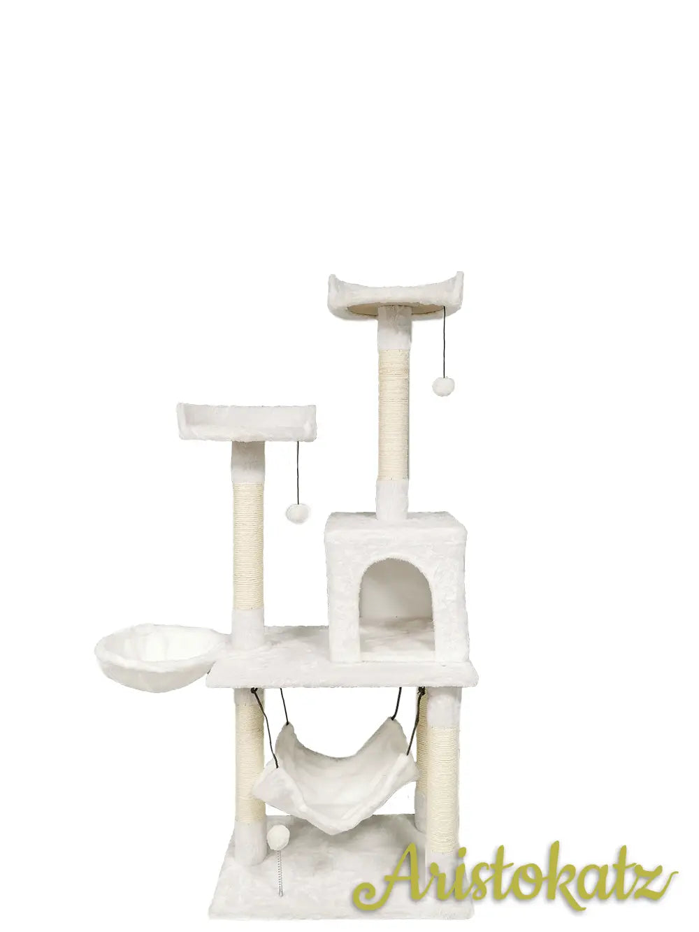 Aristokatz Arbre à chat 55″ (140 cm) Blanc - La niche&amp;moi