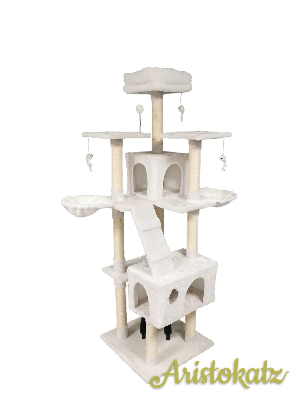 Aristokatz Arbre à chat 72″ (182 cm) Blanc - La niche&amp;moi