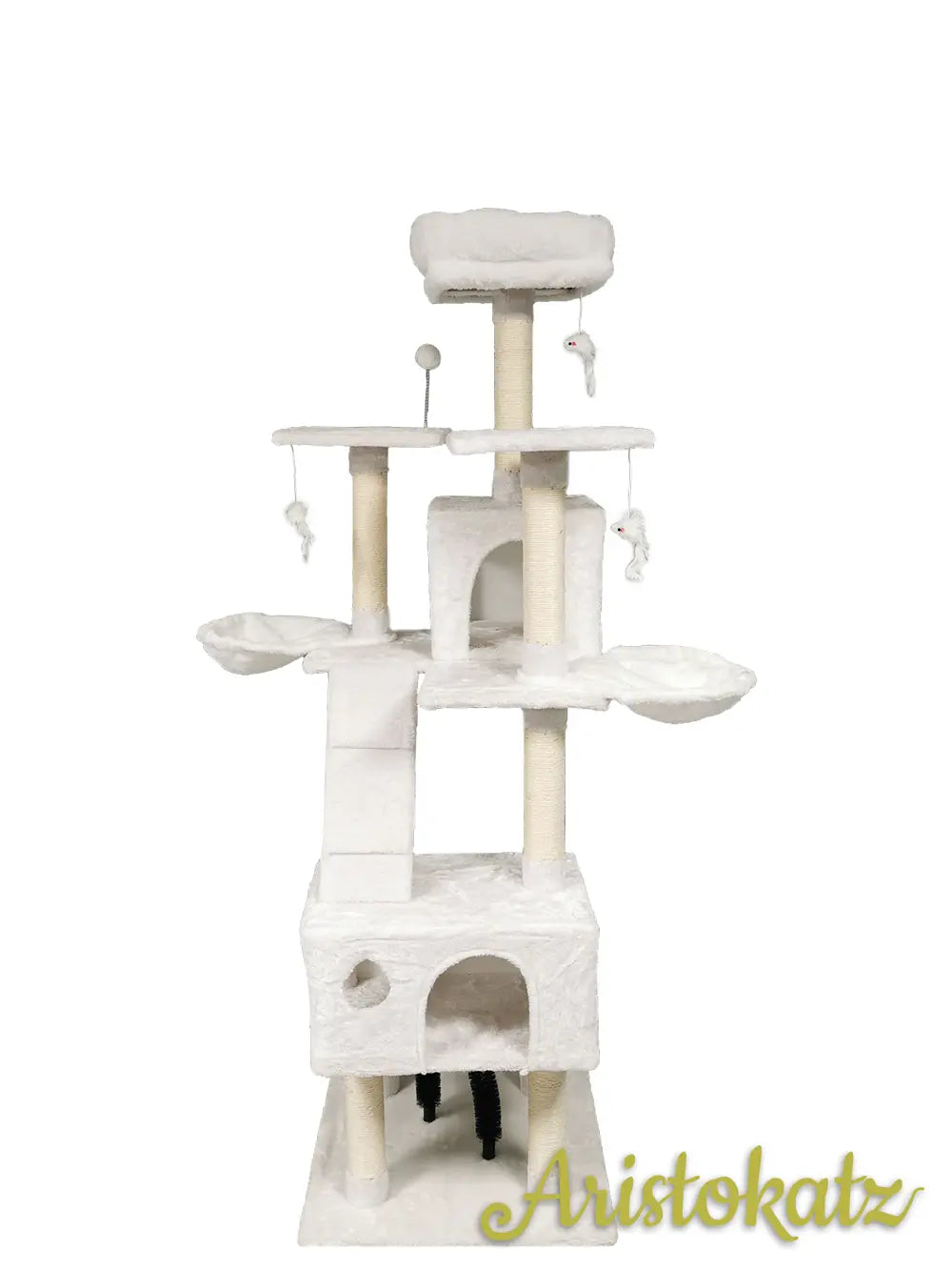 Aristokatz Arbre à chat 72″ (182 cm) Blanc - La niche&moi