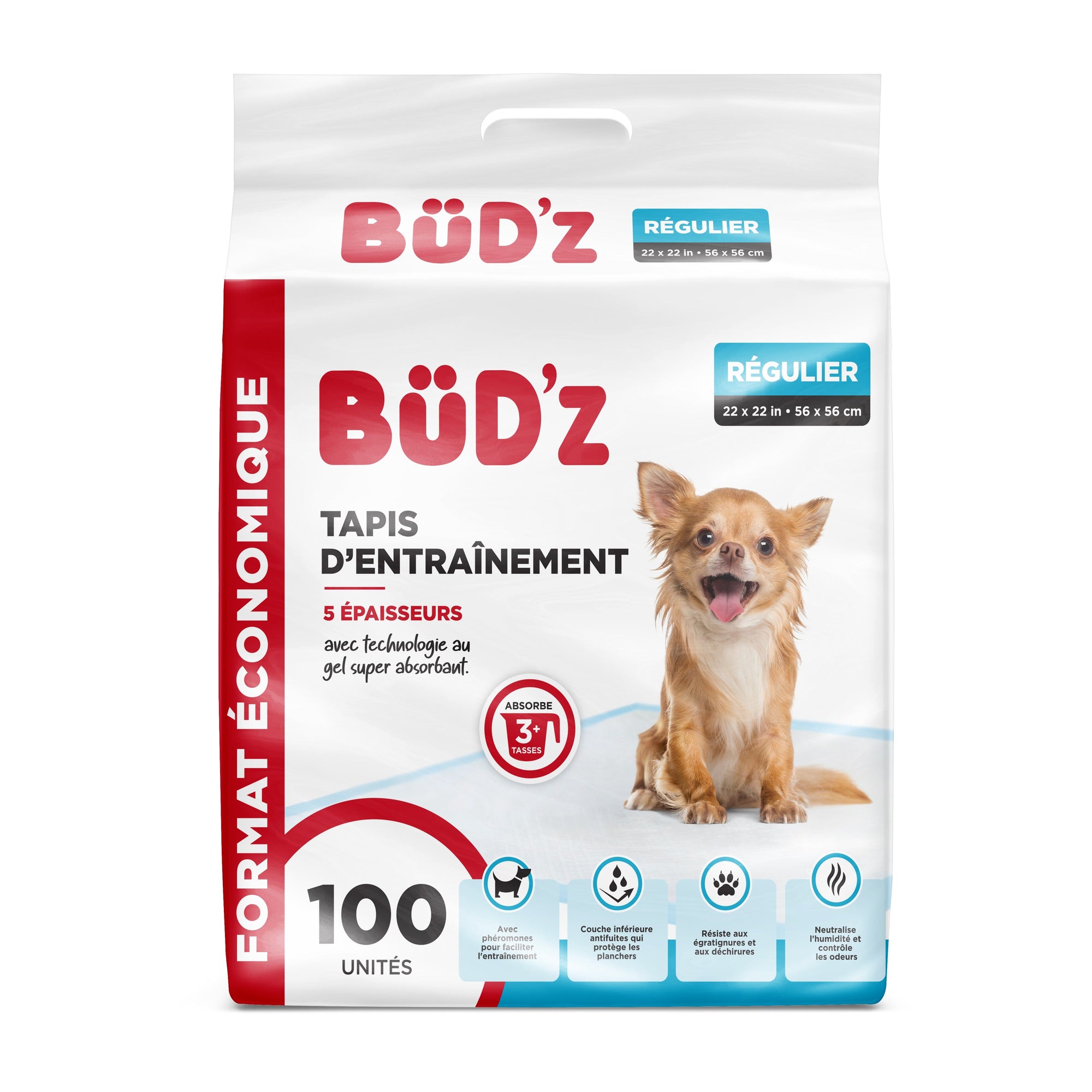 Bud'z Tapis D'entraînement 22"x22" (56x56cm) 100 Unités