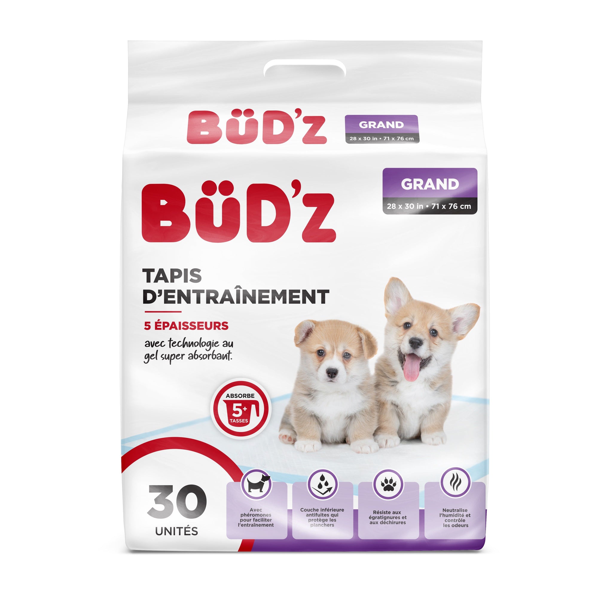 Bud'z Puppy Pads 28"x30" (72x77cm) 30 Units