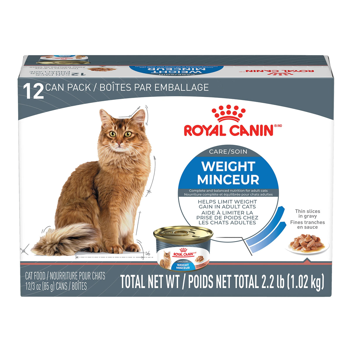 Royal Canin Soin Minceur pâté en sauce - Emballage de 12 boîtes, 85 g, (3 oz) - La niche&amp;moi