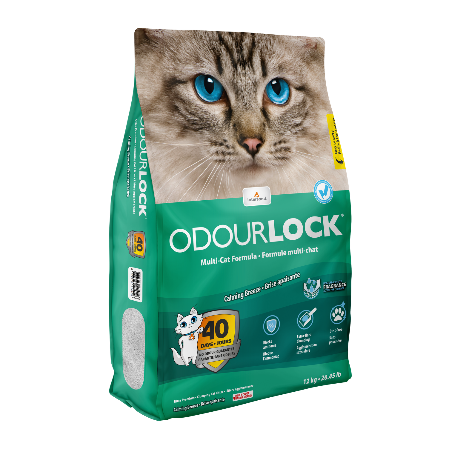 Intersand Odourlock Litière Agglomérante Brise Apaisante 12 Kg - La niche&moi