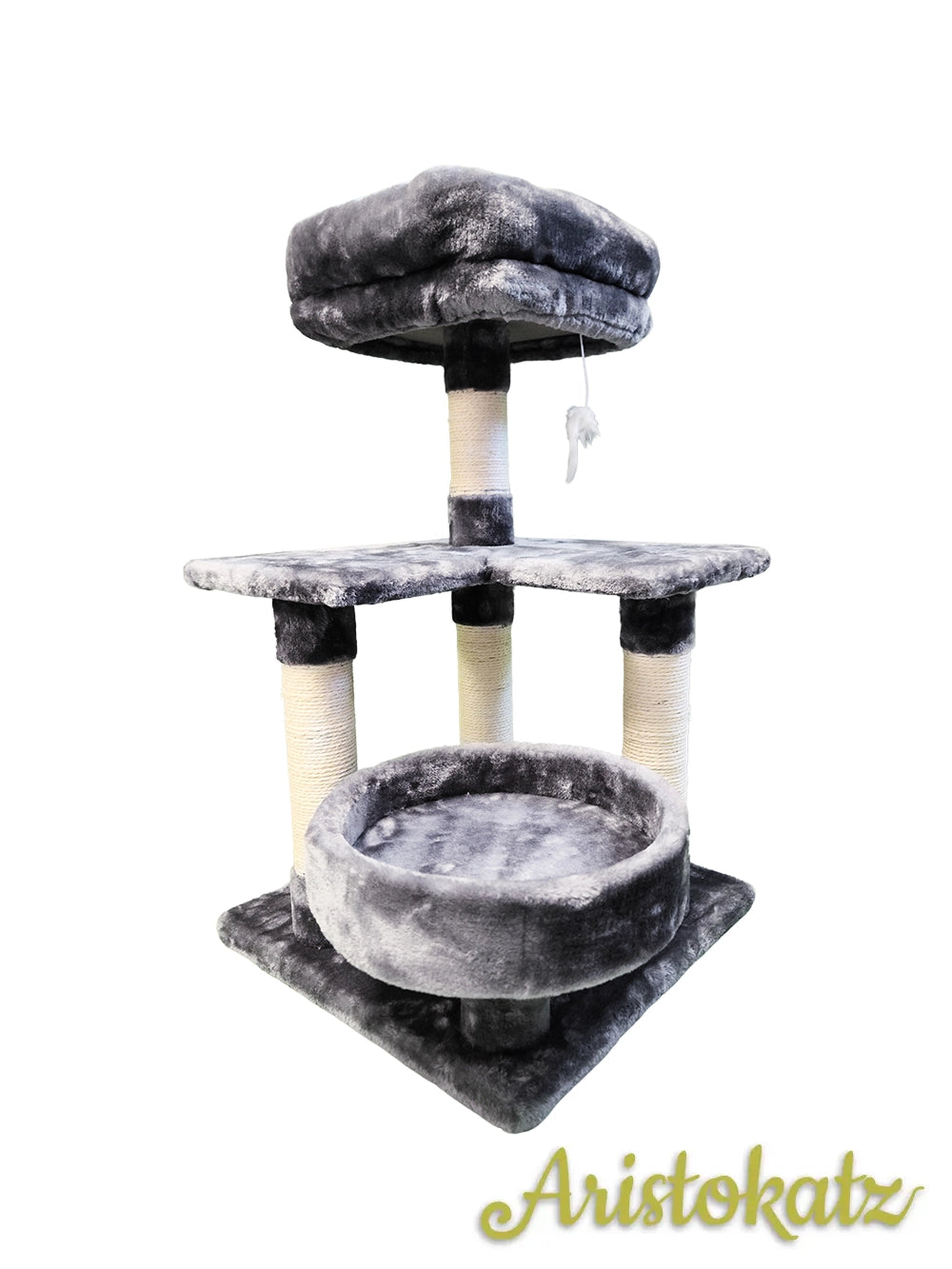Aristokatz Arbre à chat 32″ (80 cm) Gris - La niche&amp;moi