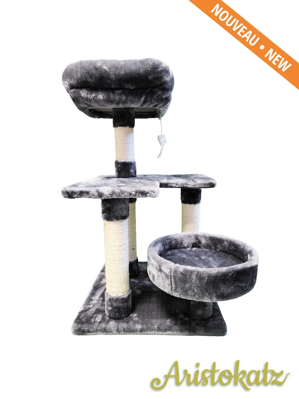 Aristokatz Arbre à chat 32″ (80 cm) Gris - La niche&amp;moi