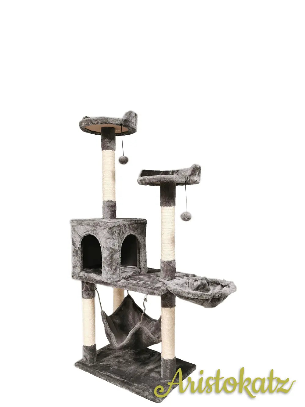 Aristokatz Arbre à chat 55″ (140 cm) Gris - La niche&amp;moi