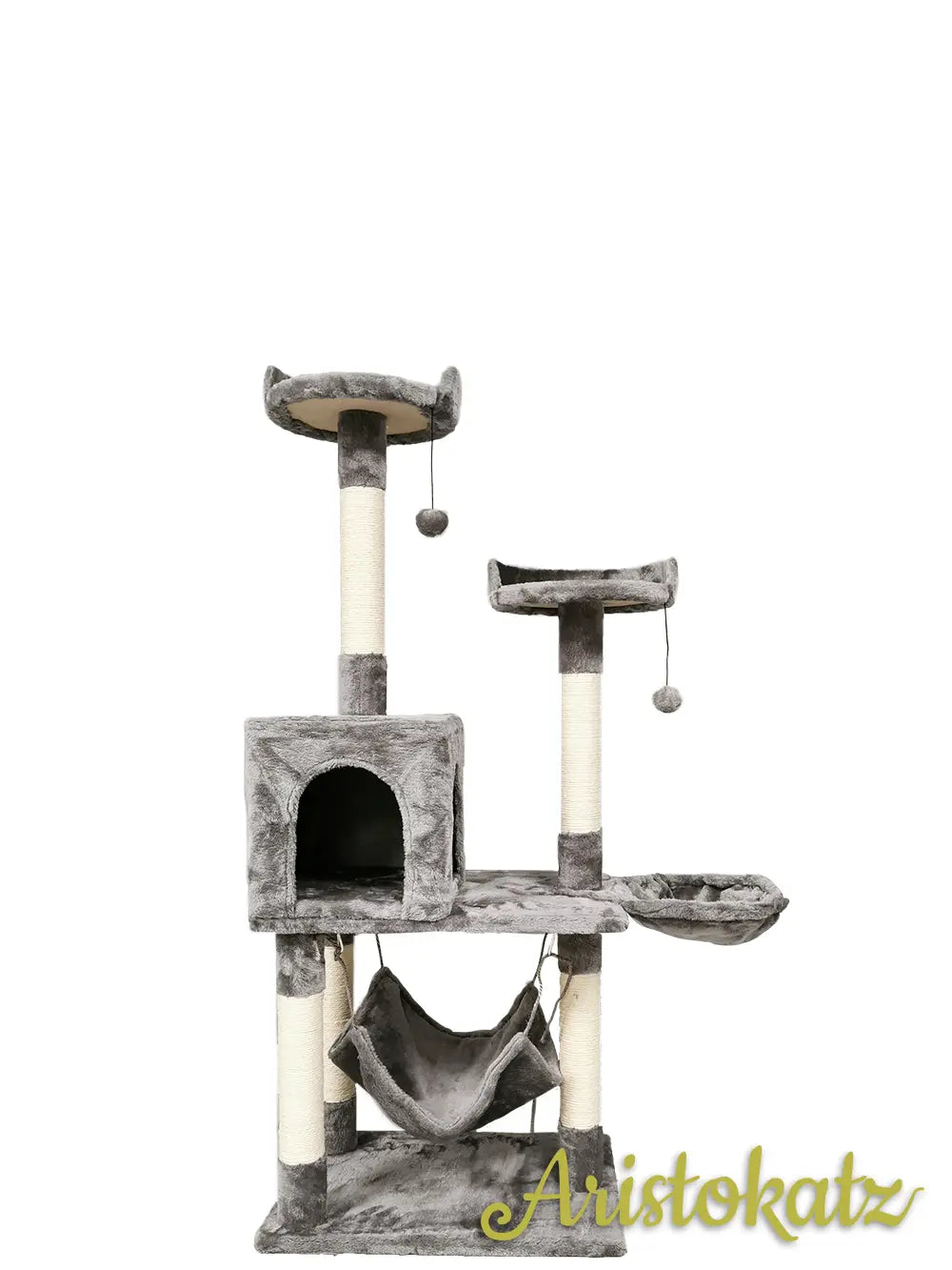 Aristokatz Arbre à chat 55″ (140 cm) Gris - La niche&moi