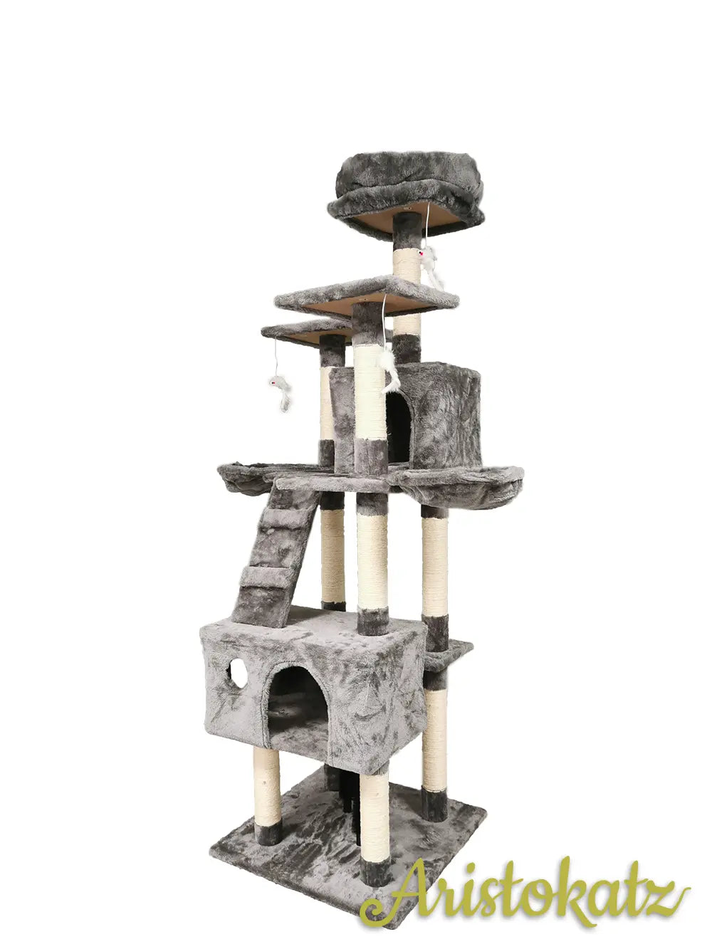 Aristokatz Arbre à chat 72″ (182 cm) Gris - La niche&amp;moi