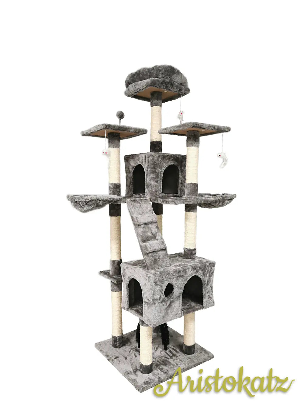 Aristokatz Arbre à chat 72″ (182 cm) Gris - La niche&amp;moi