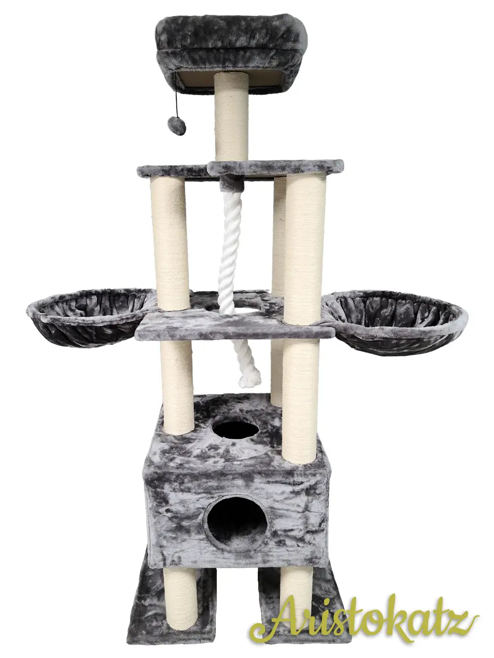 Aristokatz Arbre à chat jumbo 80″ (203 cm) Gris - La niche&amp;moi
