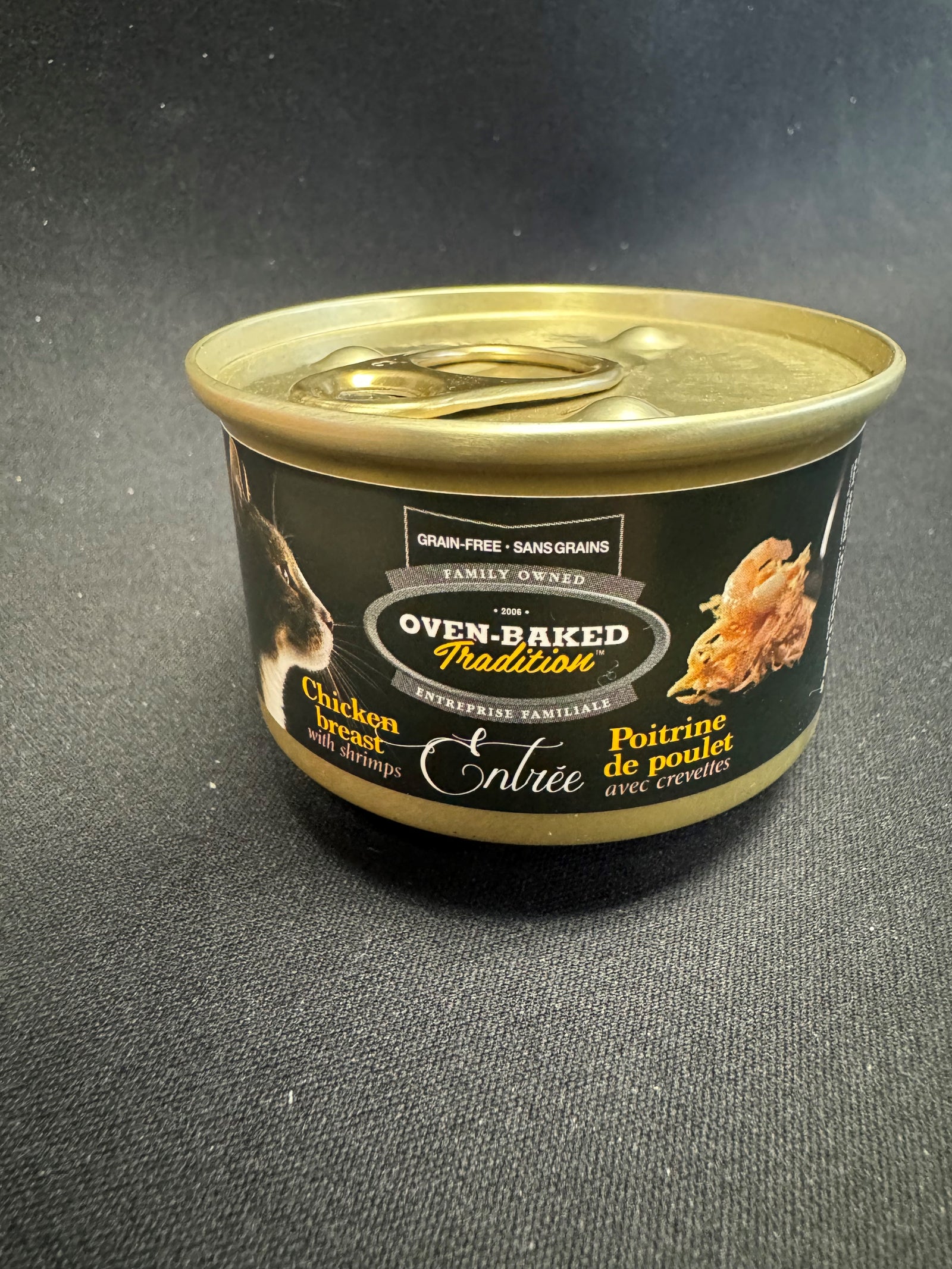 Entrée sans grains pour chat – Poitrine de poulet avec crevettes 85g - La niche&moi