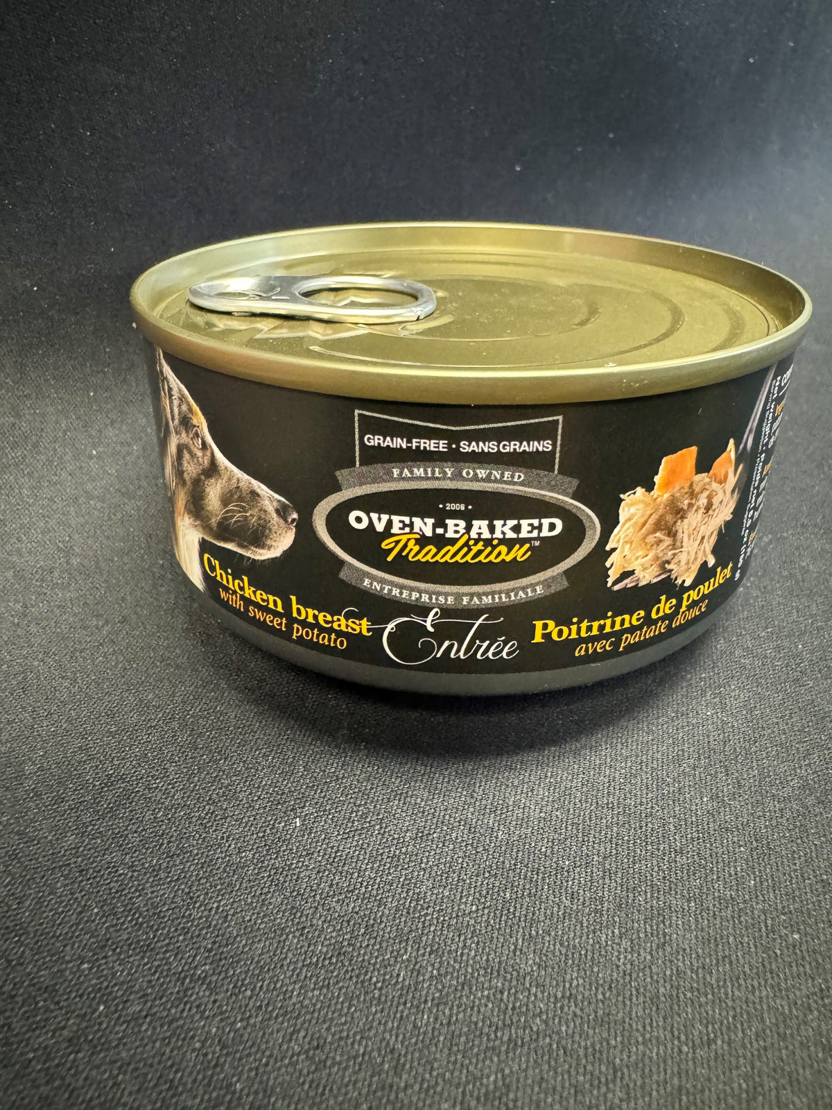 Entrée sans grains pour chien – poitrine de poulet avec patate douce 155g - La niche&amp;moi