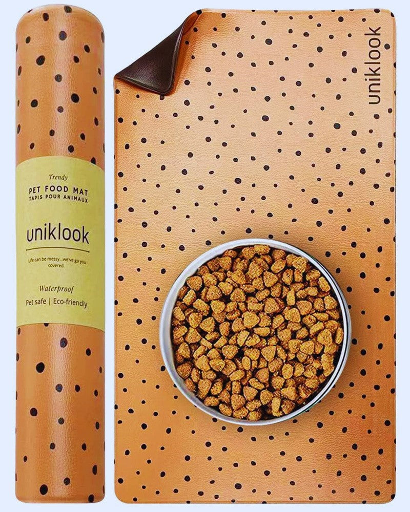 Tapis pour bols d'eau et nourriture pour animaux Uniklook - La niche&moi