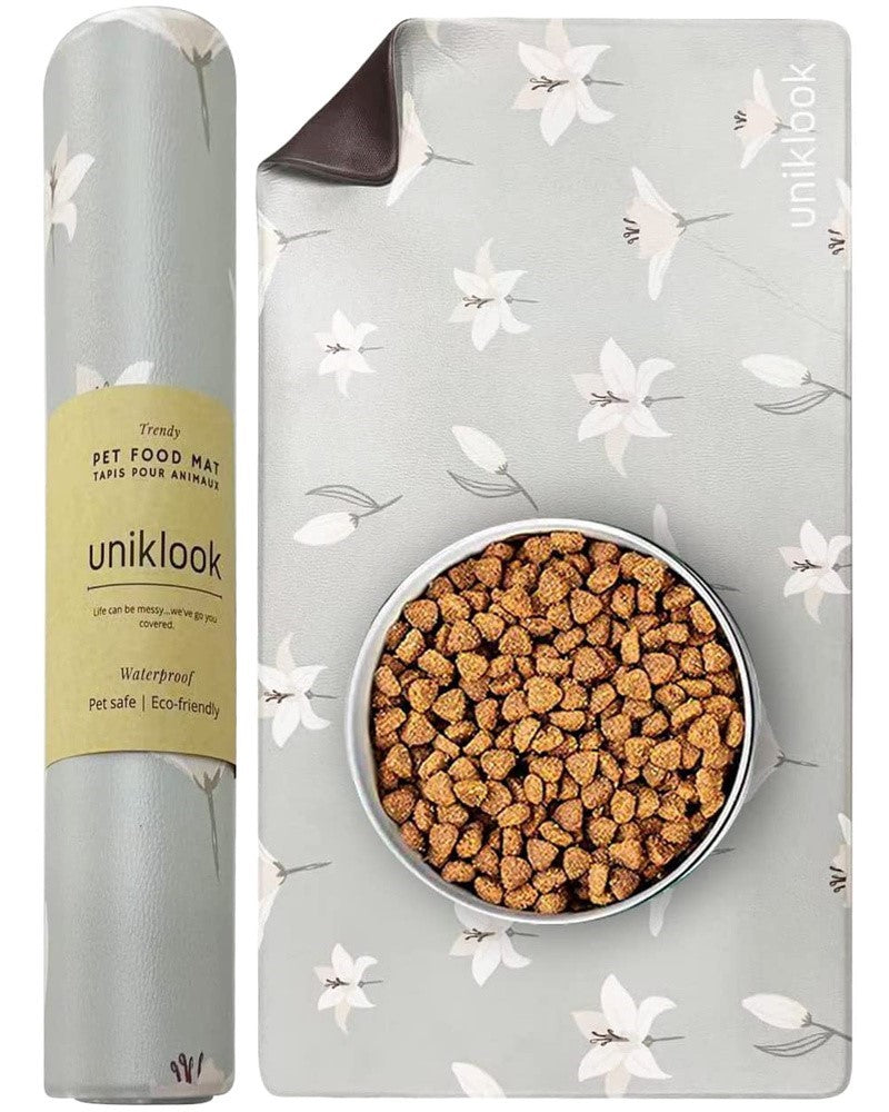 Tapis pour bols d&#39;eau et nourriture pour animaux Uniklook - La niche&amp;moi