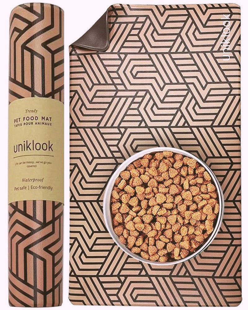 Tapis pour bols d&#39;eau et nourriture pour animaux Uniklook - La niche&amp;moi
