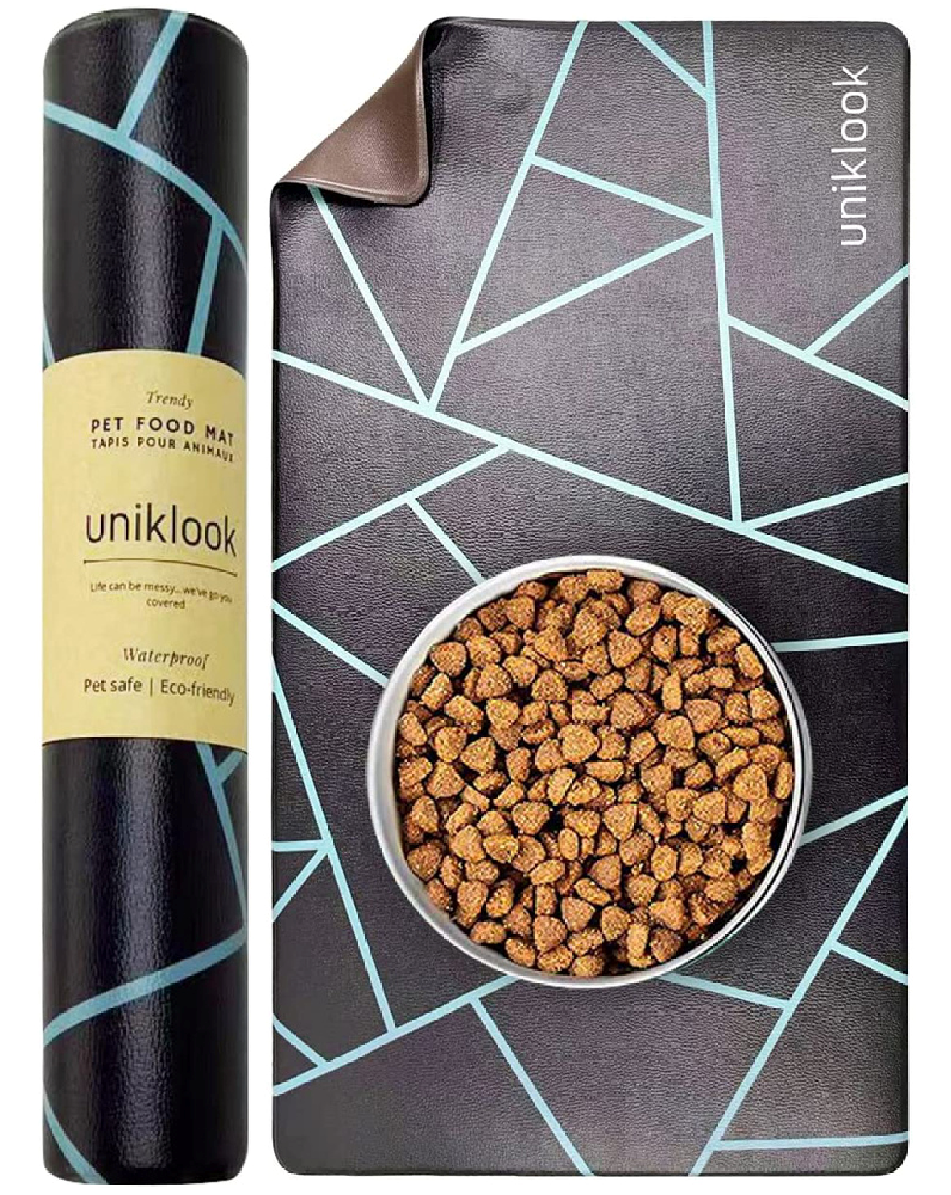 Tapis pour bols d'eau et nourriture pour animaux Uniklook - La niche&moi