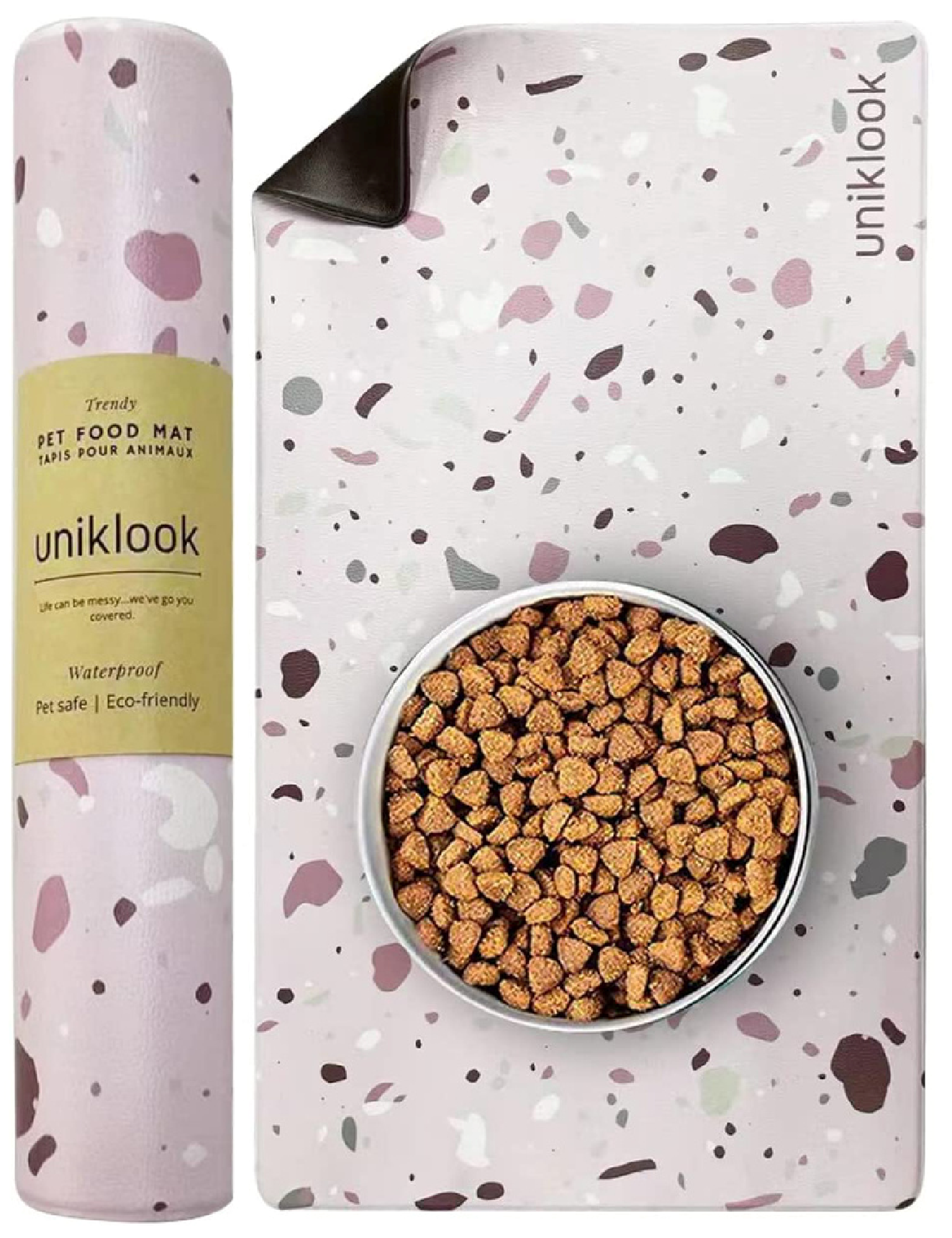 Tapis pour bols d'eau et nourriture pour animaux Uniklook - La niche&moi