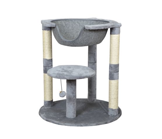 Bud'z 2-Level Cat Tree With Hanging Bed (66x66x73cm) Grey