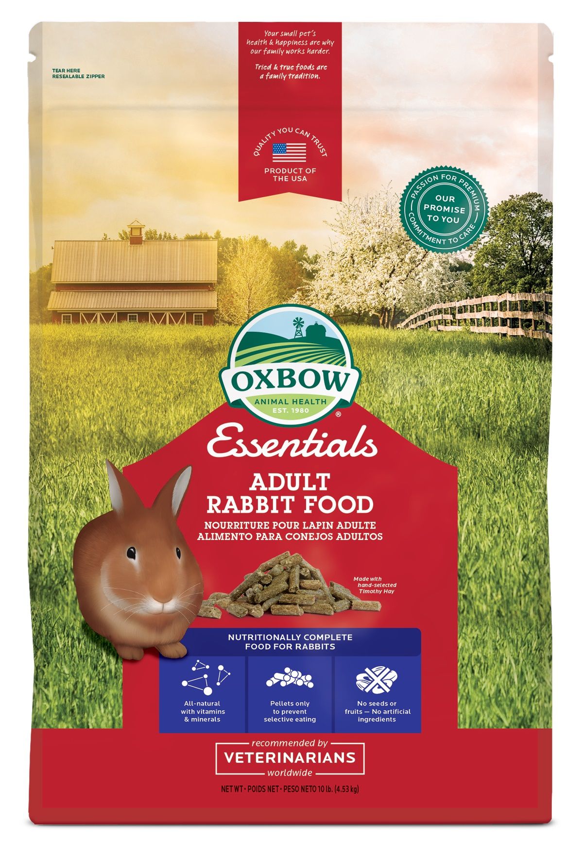 Oxbow Essentials - Nourriture Pour Lapin Adulte 25lb - La niche&moi