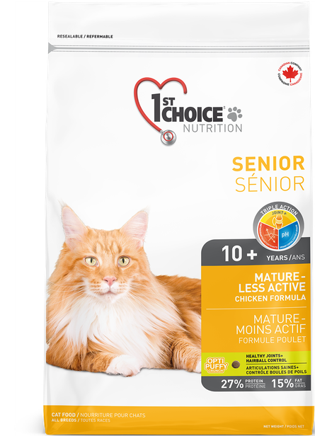 1st Choice Nourriture Pour Chat, Mature & Moins Actif - Poulet 2,72kg