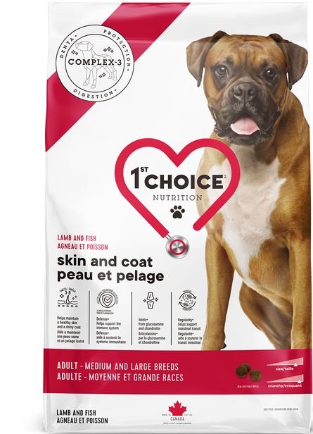 1st Choice Dog Food, Medium & Large Breeds, Skin & Coat - Lamb 11kg