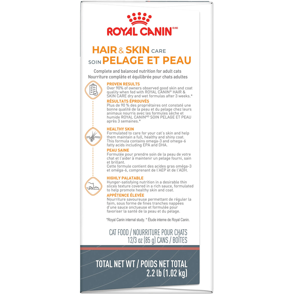 Royal Canin Soin Pelage et Peau fines tranches en sauce - Emballage de 12 boîtes, 85 g, (3 oz) - La niche&amp;moi
