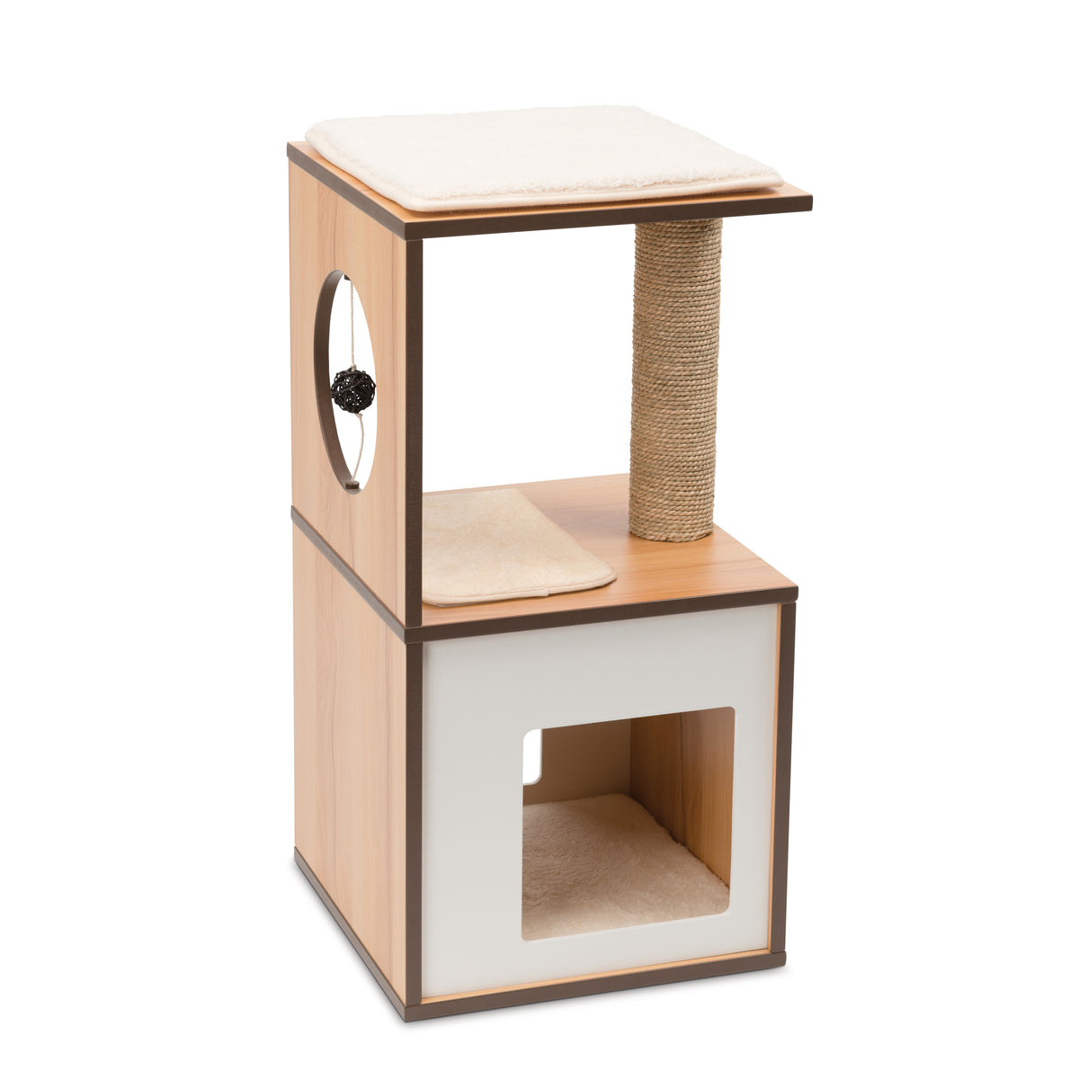 Meuble V-Box Vesper, noyer, petit, 37 x 37 x 72,5 cm - La niche&amp;moi