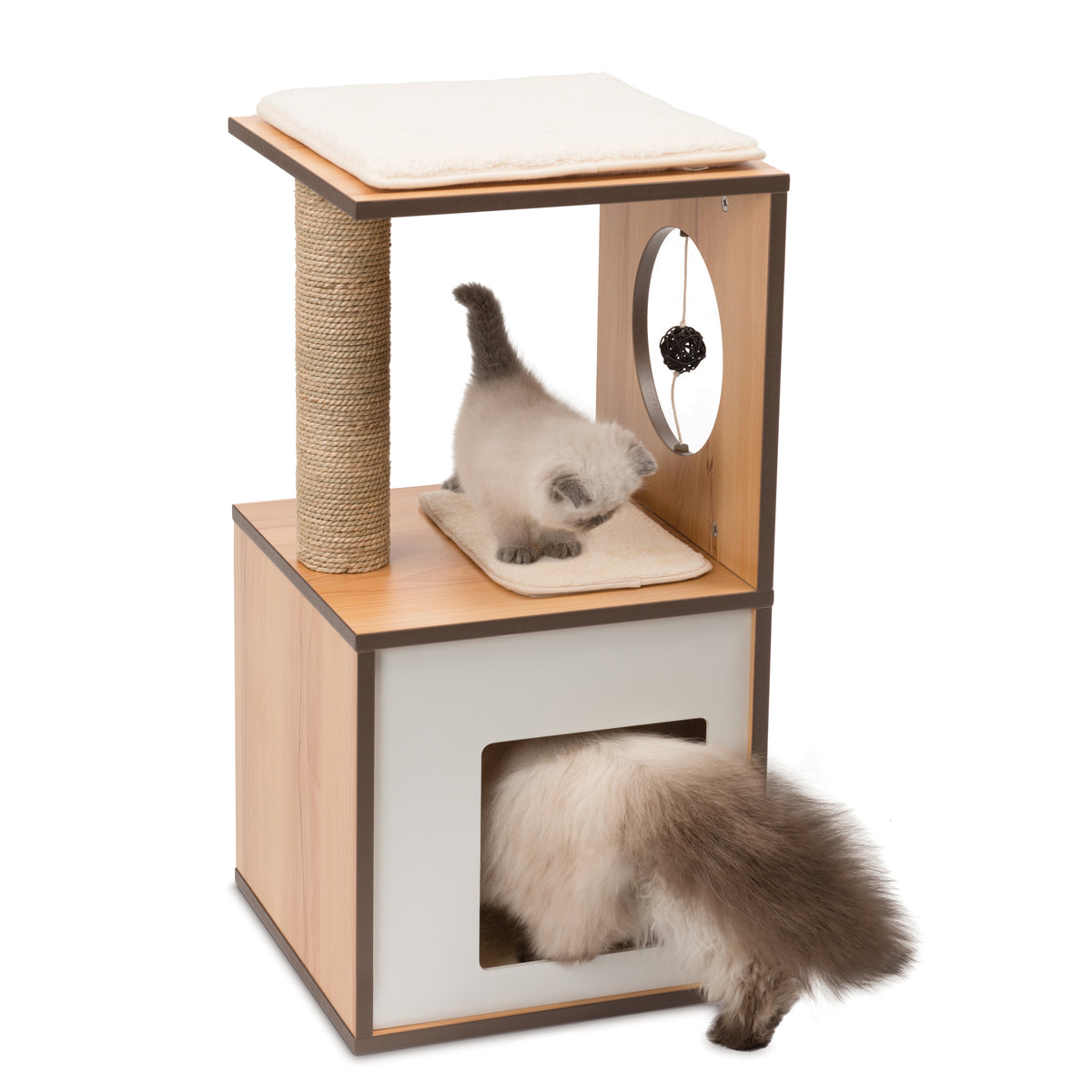 Meuble V-Box Vesper, noyer, petit, 37 x 37 x 72,5 cm - La niche&amp;moi