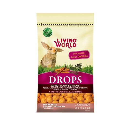 Régals Drops Living World pour lapins, saveur de carottes, 75 g (2,6 oz)