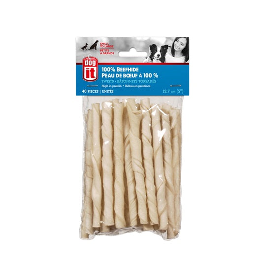 Dogit White Beefhide Chew Sticks, 12.7 cm (5 in), 300 g (10.6 oz)