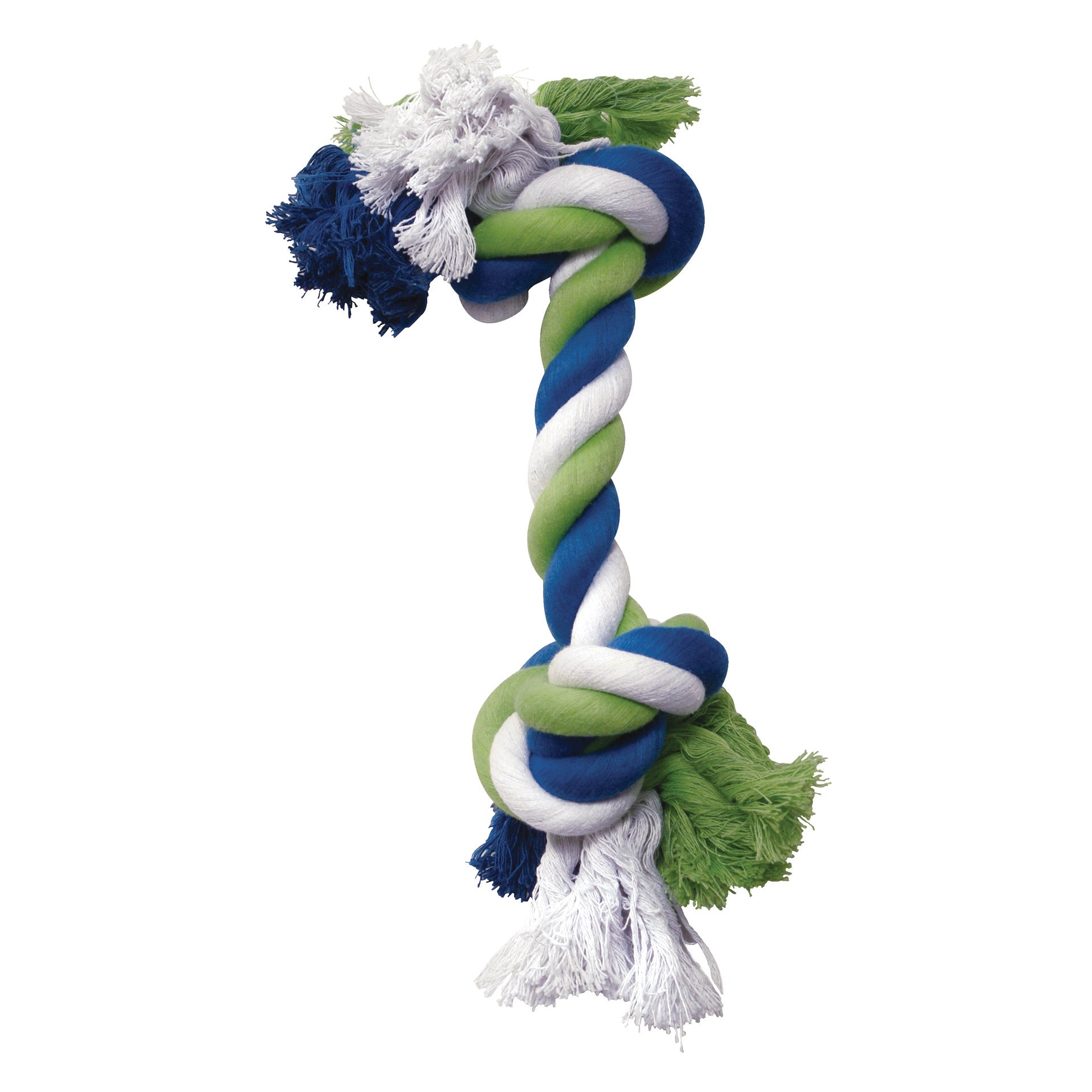 Os Dogit en corde de coton, bleu, vert lime et blanc, moyen