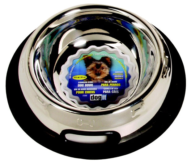 Dogit Stainless Steel Non Spill Dog Dish, Small - 473ml (16 fl oz)