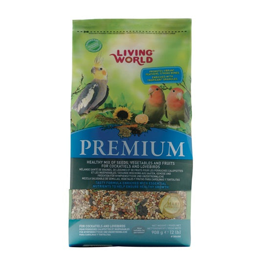 Living World Premium Mix for Cockatiels and Lovebirds - 908 g (2 lbs)