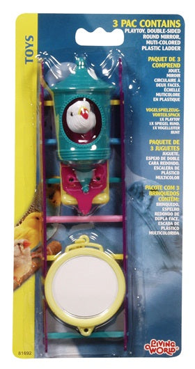 Format boni de 3 jouets Living World pour petits oiseaux, assortiment no 2 - La niche&moi