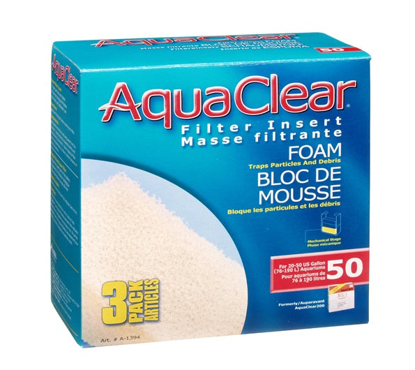 Blocs de mousse filtrante pour AquaClear 50/200, paquet de 3