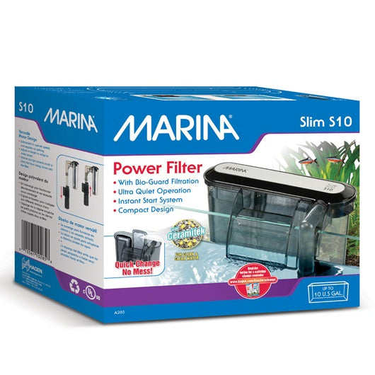 Filtre à moteur Slim Marina S10, pour aquariums jusqu’à 38 L (10 gal US) - La niche&moi