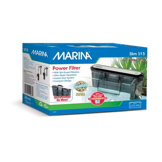 Filtre à moteur Slim Marina S15, pour aquariums jusqu’à 57 L (15 gal US) - La niche&moi