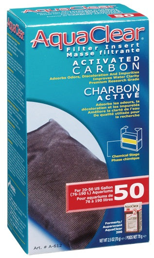 Charbon activé pour filtre AquaClear 50/200, 70 g (2,5 oz) - La niche&amp;moi