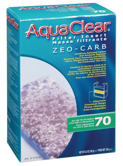 Masse filtrante Zeo-Carb pour filtre AquaClear 70/300, 180 g (6,3 oz) - La niche&moi