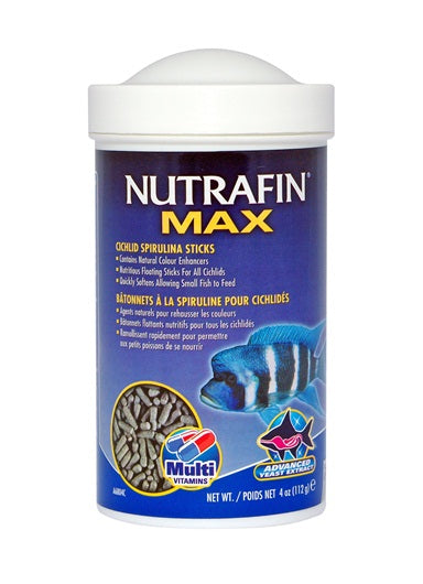 Bâtonnets Nutrafin Max à la spiruline pour cichlidés - La niche&amp;moi
