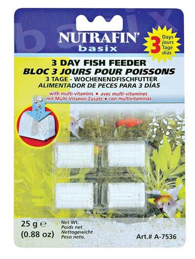 Blocs alimentaires de 3 jours Nutrafin pour poissons, 18 g (0,63 oz) - La niche&amp;moi